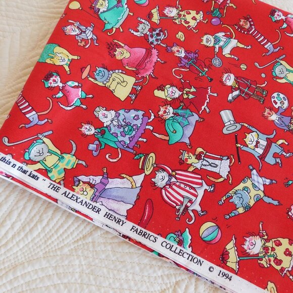 OOP this n that kats Alexander Henry Fabrics kawaii Where’s Waldo cat parade 1yd - Picture 10 of 16